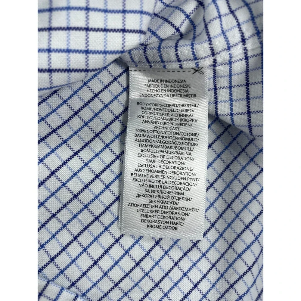 Ralph Lauren Boys Blue White Tattersall Check Custom Fit Button Down 10